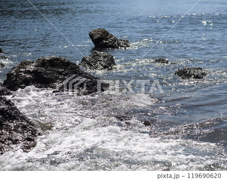 葉山の波打ち際(真名瀬海岸) 119690620