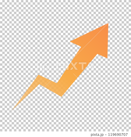 快速上升的漸變黃色箭頭 119690707