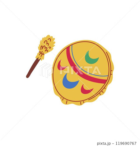 Vector illustration of the Maya and Aztec ritual tambourine used in musical meditation 119690767