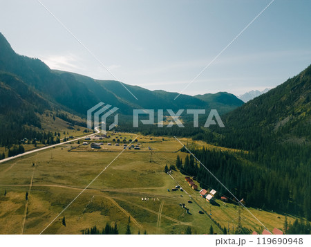 Chuisky tract in the Altai mountains. Siberia, Russia, Chuisky tract in the Altai mountains. Siberia, Russia, 119690948