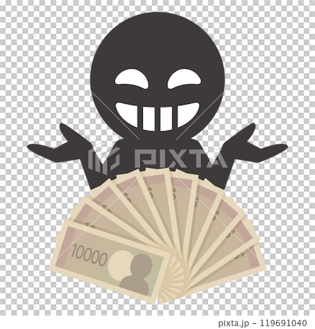 悪人とお金のイラスト 悪人とお金のイラスト 119691040