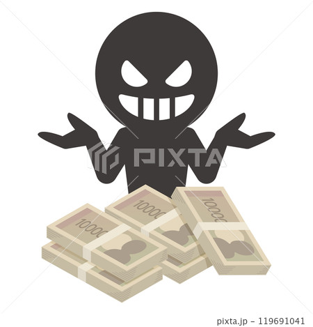 悪人とお金のイラスト 悪人とお金のイラスト 119691041
