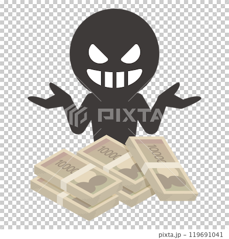悪人とお金のイラスト 悪人とお金のイラスト 119691041