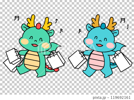 Azure Blue Dragon Character Illustration. 119692161