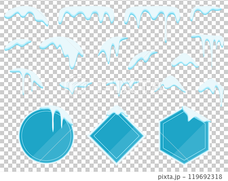 Set of fallen snow and frames - Blue 119692318