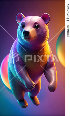3d rendering of dynamic bear. Generative AI 119692585