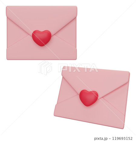 closed love letter 3D graphic closed love letter 3D graphic 119693152