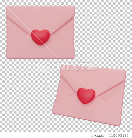 closed love letter 3D graphic closed love letter 3D graphic 119693152