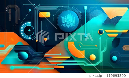 Technology themed background design for business purposes on social media  119693290