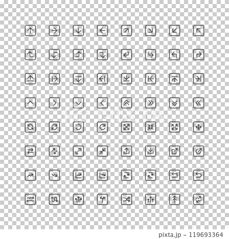 具有簡單變化的箭頭圖示集 具有簡單變化的箭頭圖示集 119693364