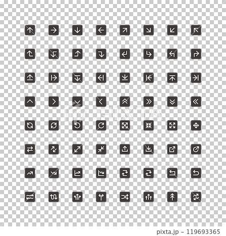 簡單的箭頭黑色按鈕圖示集 簡單的箭頭黑色按鈕圖示集 119693365