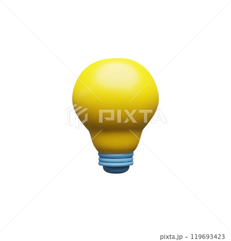 3d simple light bulb. Yellow. 3d simple light bulb. Yellow. 119693423