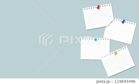 メモ紙（白紙）のイラスト　右側に配置 119693496