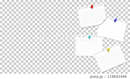 メモ紙（白紙）のイラスト　右側に配置 119693496