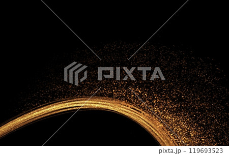 Modern luxury background with golden brush stroke. Abstract golden wave line on black background Modern luxury background with golden brush stroke. Abstract golden wave line on black background 119693523
