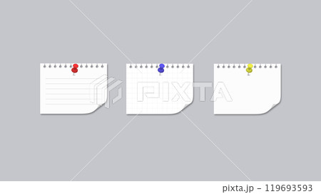 メモ紙(白紙)のイラスト 中央に配置 メモ紙(白紙)のイラスト 中央に配置 119693593