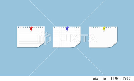 メモ紙（白紙）のイラスト　中央に配置 119693597