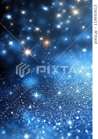 shining stars on blue background abstract glitter pattern 119693613