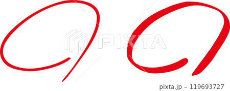 手描き赤丸　採点　テストセット 119693727