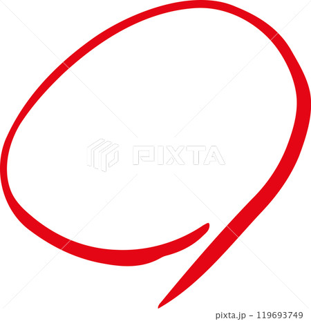 手描き赤丸　採点　テスト 119693749