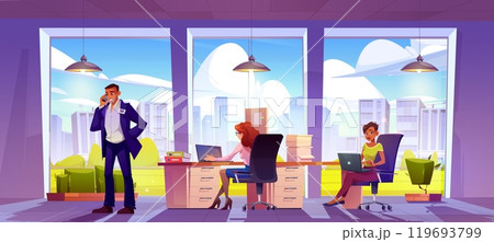 People working in company office People working in company office 119693799