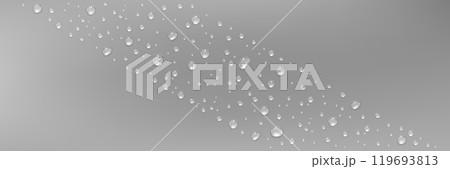 Water droplets on gray glossy surface. Water droplets on gray glossy surface. 119693813