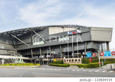 Building view of the passenger terminal at Taichung International Airport in Taichung, Taiwan. Building view of the passenger terminal at Taichung International Airport in Taichung, Taiwan. 119694554