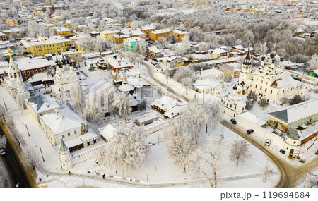 Aerial view of Annunciation Monastery and Trinity Convent in Murom 119694884