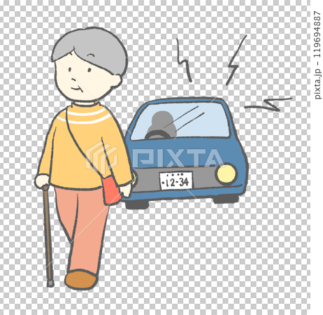 老年焦慮：聽力喪失，無法注意到汽車 119694887