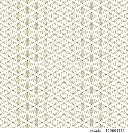 Seamless traditional Japanese ornament Kumiko.Golden color lines. 119695113