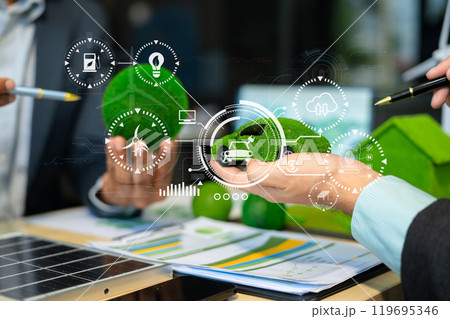 Creative, new ideas and innovation, Hand holding light bulb and smart brain inside and innovation icon network connection, innovative technology in science and industrial. 119695346