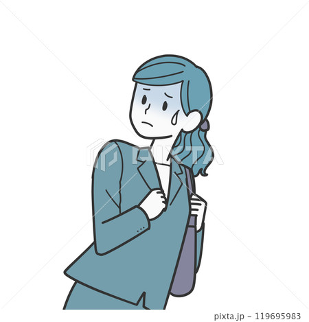 帰宅中に怯える女性 帰宅中に怯える女性 119695983