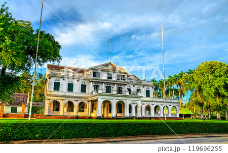 Presidential Palace of Suriname in Historic City of Paramaribo, UNESCO world heritage in South America 119696255