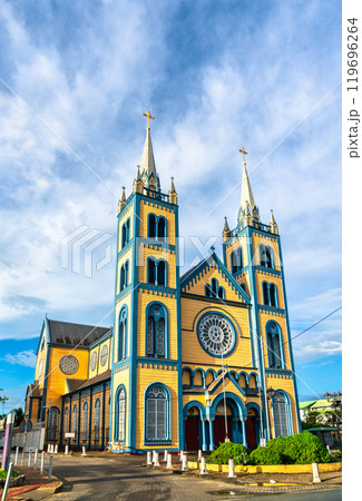 Saint Peter and Paul Cathedral, a wooden Roman Catholic cathedral at the Historic Inner City of Paramaribo, UNESCO World Heritage in Suriname, South America 119696264