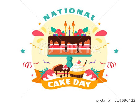 National Cake Day Vector Illustration Celebrating the Holiday on November 26, featuring a Variety of Delicious Sweet Breads and Cakes in a Background National Cake Day Vector Illustration Celebrating the Holiday on November 26, featuring a Variety of Delicious Sweet Breads and Cakes in a Background 119696422