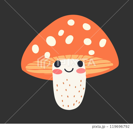 Orange Spotted Mushroom. Vector illustration 119696792