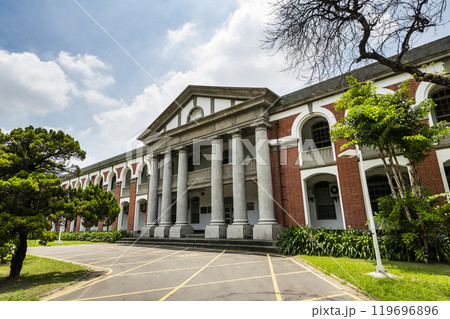 Industrial Design Bldg (Dacheng Hall) in the National Cheng Kung University, Tainan, Taiwan, It was the Former Japanese Army Infantry Second Regiment Dormitories. 119696896