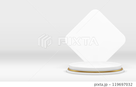3d white luxury cylinder podium with rhombus wall background realistic vector illustration 3d white luxury cylinder podium with rhombus wall background realistic vector illustration 119697032