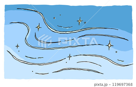 波打ち際のイラスト 119697368
