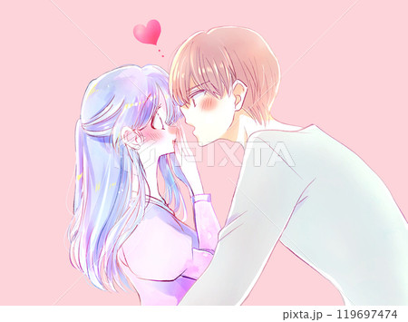 女性に迫る男性　恋愛　真剣 119697474