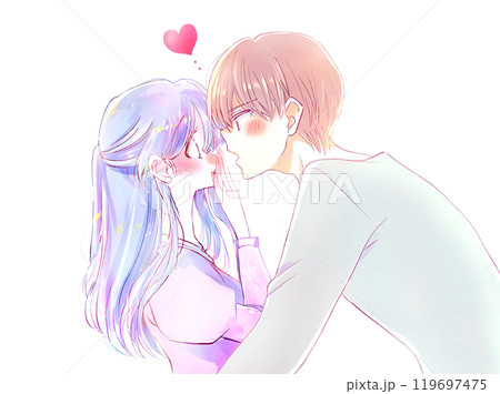 女性に迫る男性　恋愛　真剣 119697475