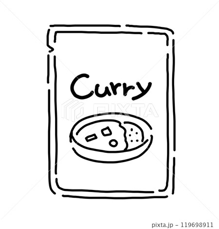 シンプルなレトルトカレーをイメージしたイラスト 119698911