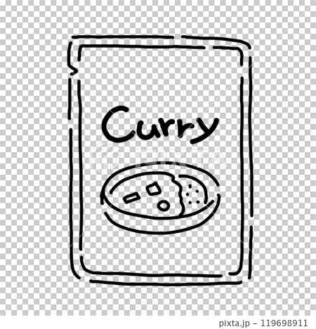 シンプルなレトルトカレーをイメージしたイラスト 119698911