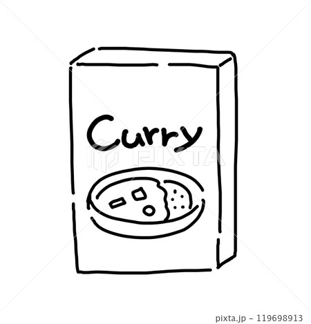 シンプルなレトルトカレーをイメージしたイラスト シンプルなレトルトカレーをイメージしたイラスト 119698913
