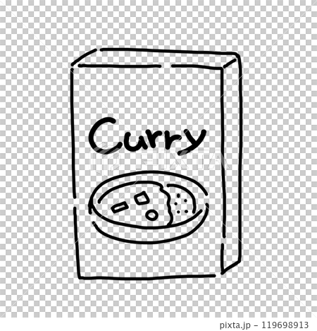 シンプルなレトルトカレーをイメージしたイラスト シンプルなレトルトカレーをイメージしたイラスト 119698913