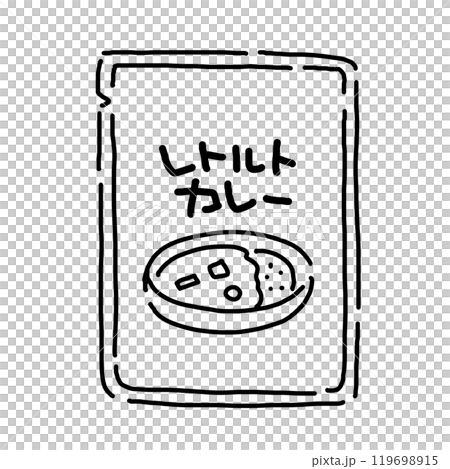 シンプルなレトルトカレーをイメージしたイラスト 119698915