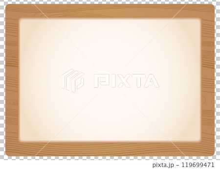 Illustration of a wooden frame (picture frame), bulletin board, and pin-up board 119699471