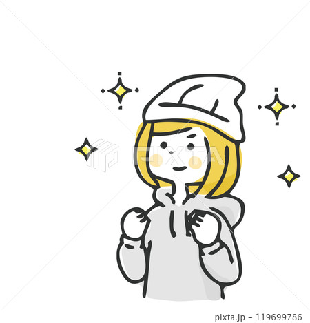 ガッツポーズする女性 ガッツポーズする女性 119699786