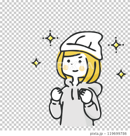 ガッツポーズする女性 ガッツポーズする女性 119699786