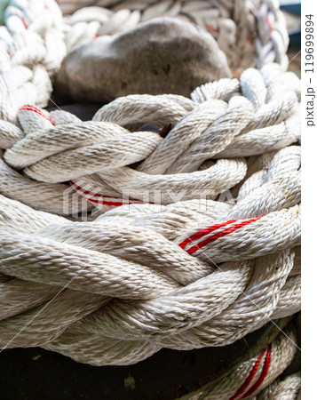 太くて丈夫な舫綱 119699894